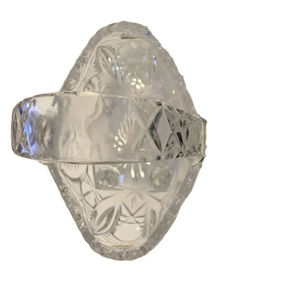 Crystal Clear 24% Lead Crystal Footed Basket Made